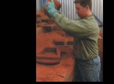 Handmade brick making 