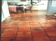 Terracotta floor tiles